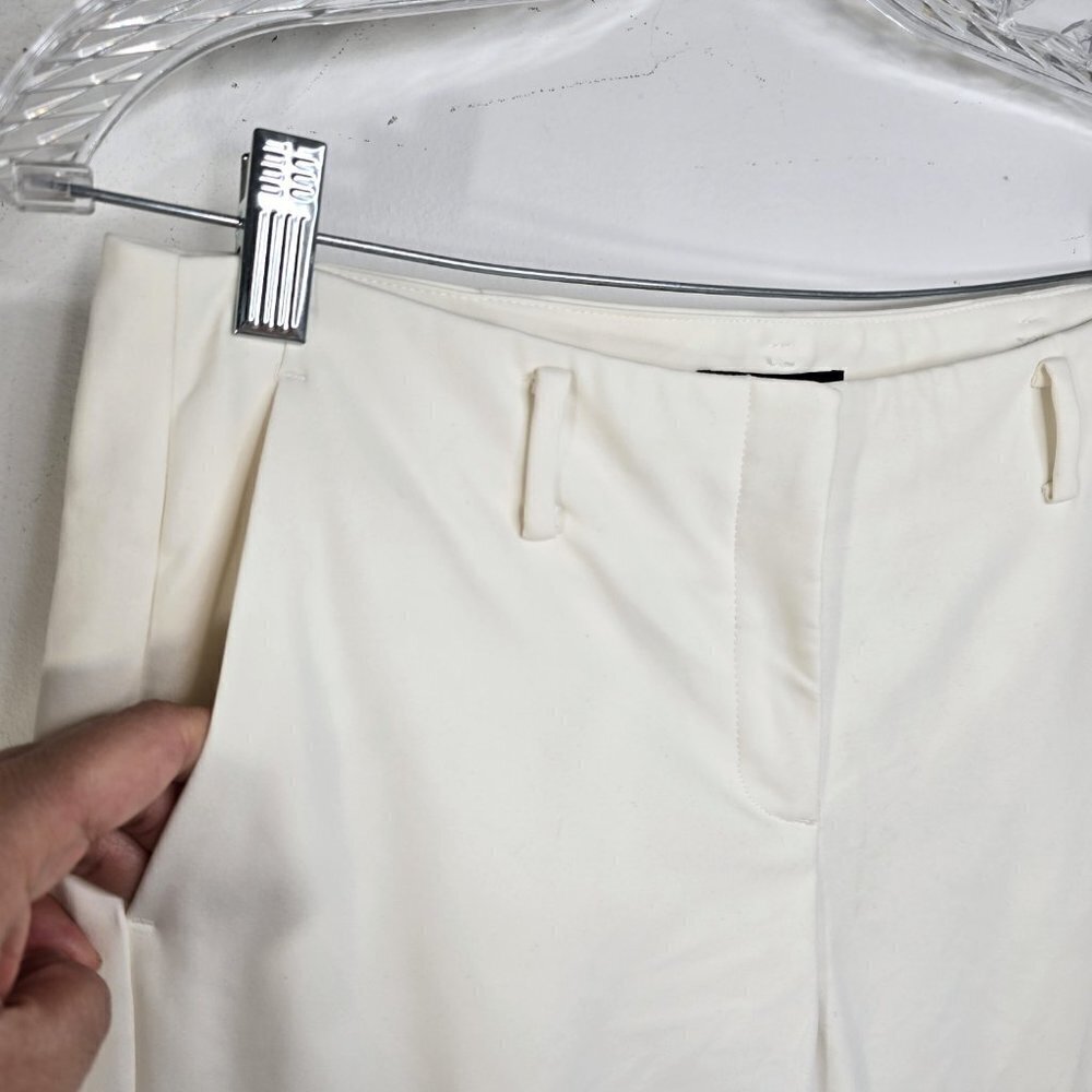 Theory Ivory White Straight Leg Ankle Length Trouser Pants - Picture 5 of 10